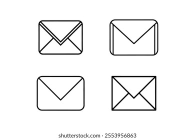 Gmail icon silhouette vector, message, email, SMS, postal envelope, contact vector