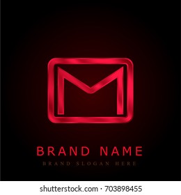 Gmail Red Chromium Metallic Logo