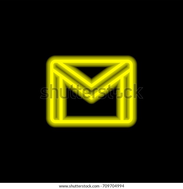 Gmail Yellow Glowing Neon Ui Ux Stock Vector Royalty Free 709704994