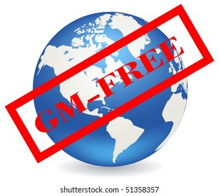GM-Free concept. Vector illustration, isolated on a white background.