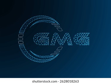 Diseño de Vector de logotipo de letra de polietileno baja GMG. GMG diseño de logotipo de poliéster inferior. Logotipo de poliéster bajo.