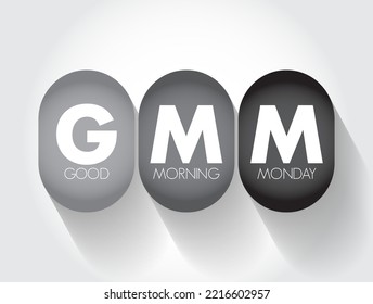 GMM - Good Morning Monday Acronym, Concept Background