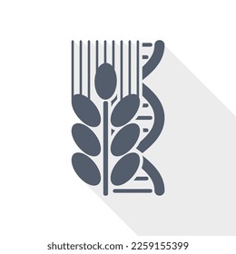GMO agriculture vector icon, biotechnology concept flat design illustration