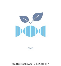 Symbol für GVO-Konzeptlinie. Einfache Elementdarstellung. GVO-Konzept Umrisssymbol Design.