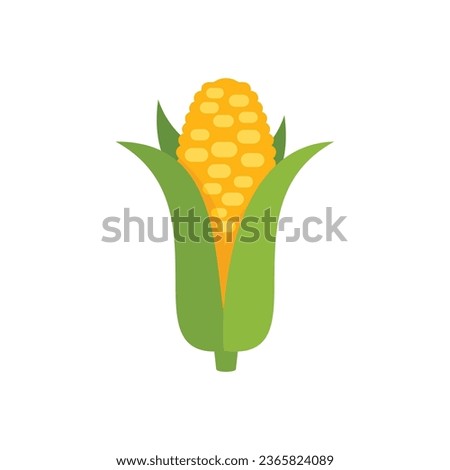 Gmo corn icon flat vector. Dna food. Medicine gene isolated