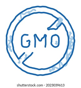 Gmo Crossed sketch icon vector. Hand drawn blue doodle line art Gmo Crossed sign. isolated symbol illustration