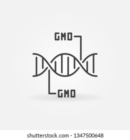 GMO DNA vector concept icon or symbol in thin line style