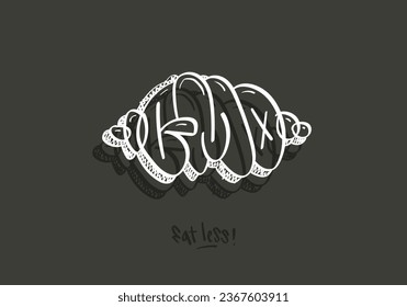 GMO Eat Less Graffiti Throw Up Letters Vector Design Eps 10