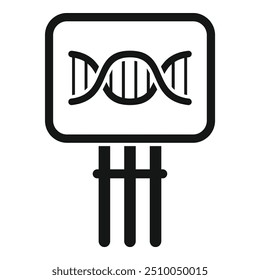 Gmo engineering equipment is working with dna chain icon, outline style