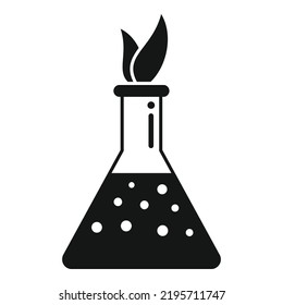 Gmo flask icon simple vector. Dna food. Chemistry test