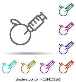 Gmo, food in multi color style icon. Simple thin line, outline vector of bioengineering icons for ui and ux, website or mobile application