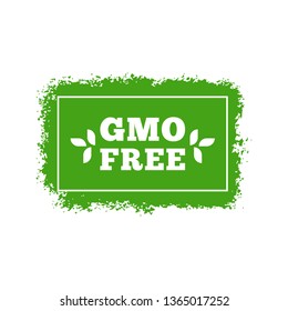 Gmo free badge. Flat style design of packaging seal, sticker or icon isolated on white background