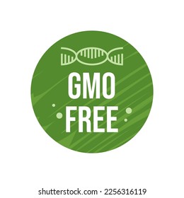 Gmo free badge, logo, icon. Flat vector illustration on white background. Can be used business company.