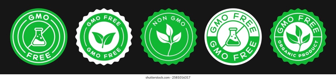Gmo Free Badges Icon Signs Vector Design.