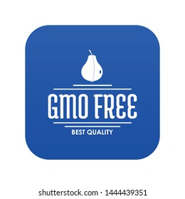 Gmo free bio icon blue vector isolated on white background
