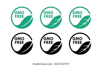 GMO Free design logo template illustration