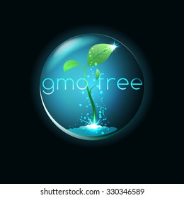 GMO free food, illustration for agriculture company or environment organization