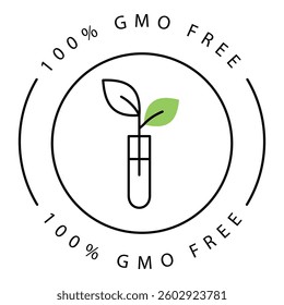 GMO Free Fresh Organic Ingredients Vector Icon design with Editable Stroke