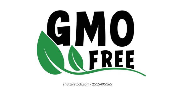 livre de OGM, organismo geneticamente modificado. contém ingredientes que podem ter sido derivados de ingredientes geneticamente modificados. Sem adição ou produtos químicos artificiais. Conceito de alimento orgânico saudável. 