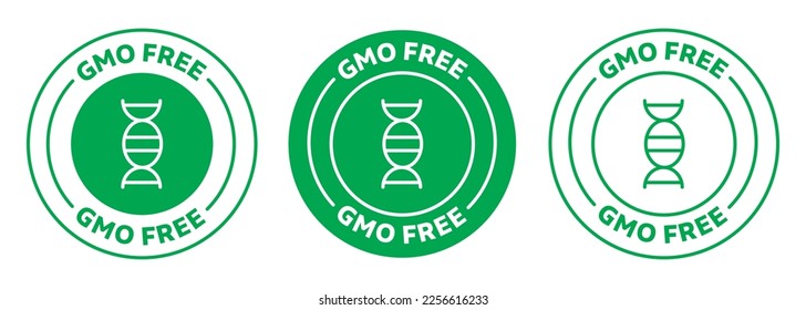 GMO Free Green rounded vector icon set