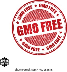 Gmo free grunge stamp.Vector