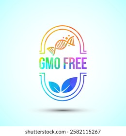 GMO free icon design illustration, Non gmo food label, Organic healthy food sign symbol