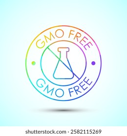 GMO free icon design illustration, Non gmo food label, Organic healthy food sign symbol