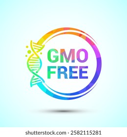 GMO free icon design illustration, Non gmo food label, Organic healthy food sign symbol