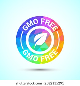 GMO free icon design illustration, Non gmo food label, Organic healthy food sign symbol