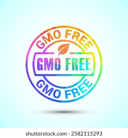 GMO free icon design illustration, Non gmo food label, Organic healthy food sign symbol