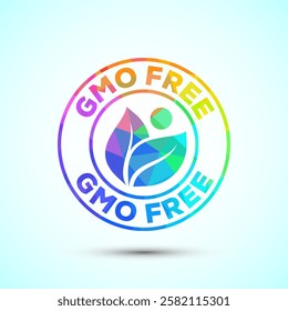 GMO free icon design illustration, Non gmo food label, Organic healthy food sign symbol