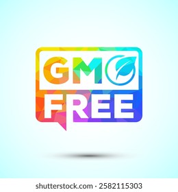 GMO free icon design illustration, Non gmo food label, Organic healthy food sign symbol