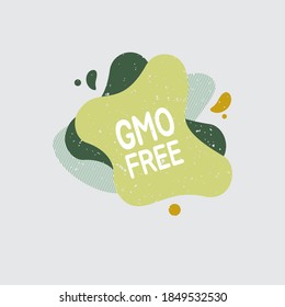 Gmo free icon. Food badge contains no gmo label for healthy food product package. Vector signs for packaging design, cafe, restaurant badges, tags