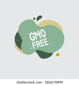 Gmo free icon. Food badge contains no gmo label for healthy food product package. Vector signs for packaging design, cafe, restaurant badges, tags