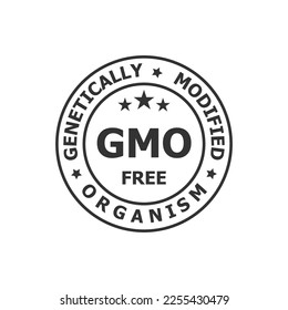 gmo free icon or genetically modified organisms, no gmo, non gmo icon vector