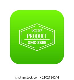 Gmo free icon green vector isolated on white background