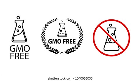 GMO free, icon illustration.