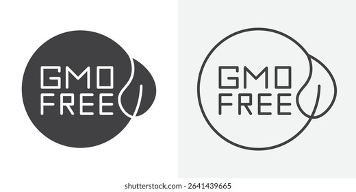 gmo free icon Line graphics illustration