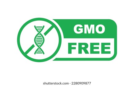 GMO free icon. No GMO added product label. Healthy food sign. Nature product and organic food badge. Vector illustration.