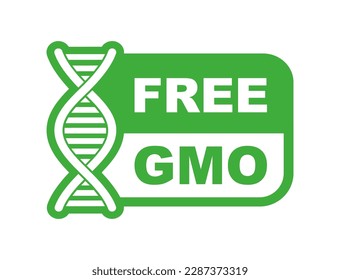 GMO free icon. No GMO added product label. Healthy food sign. Nature product and organic food badge. Vector illustration.
