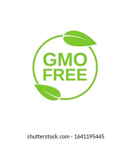 GMO free icon. Non GMO design element for tags, product packag, food symbol, emblems, stickers. Healthy food concept. Vector illustration