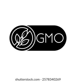 GMO free icon. Non GMO label. No added or artificial chemicals illustration, logo, symbol, sign, stamp, tag, emblem, mark or seal for product packaging isolated.