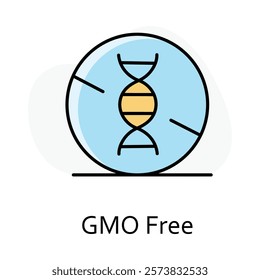 GMO Free. Icon promoting products free of genetically modified organisms for eco-conscious and natural consumers.