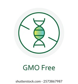 GMO Free. Icon representing safe, natural, and non-GMO goods for conscious living.