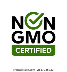 GMO free icon set. Non GMO label. No added or artificial chemicals logo, label, badge, sticker, symbol, emblem, stamp, line, vector, isolated illustration. GMO free label for product packaging design.