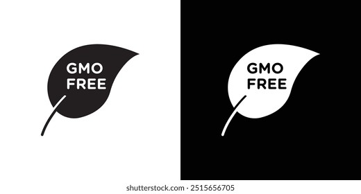 gmo free icon Thin line flat illustration