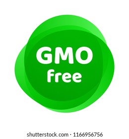 GMO free icon. Vector green non GMO logo sign for healthy food package design.