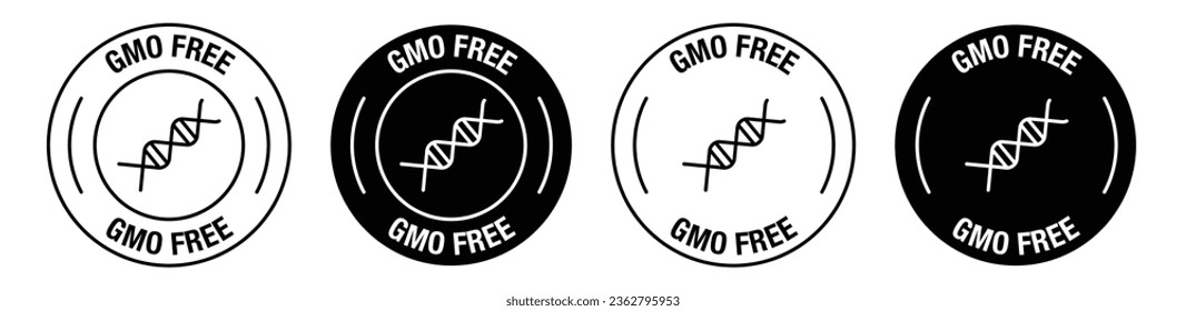gmo free icon vector symbol in black color