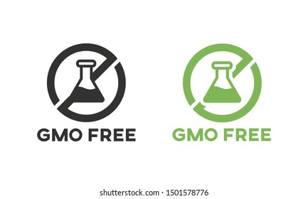 Gmo free isolated icon sign vector design. No chemical additives in food mark.