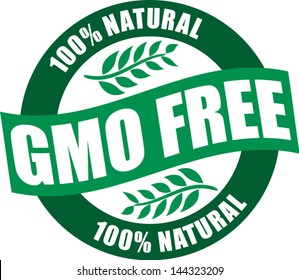 gmo free  label. 100% natural.